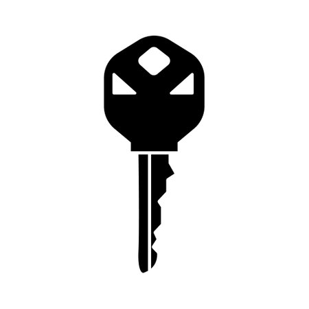 key silhouette style icon design of Security system warning protection danger web alert and safe theme Vector illustrationのイラスト素材