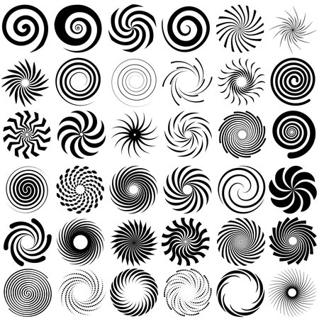 Spiral icon vector set. Volute illustration sign collection. Hypnotic Spiral symbol or logo.のイラスト素材