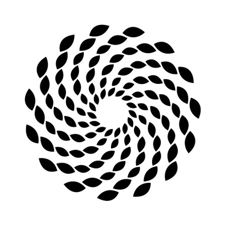 Circular, concentric and radial element. Spiral, swirl, twirl elementのイラスト素材