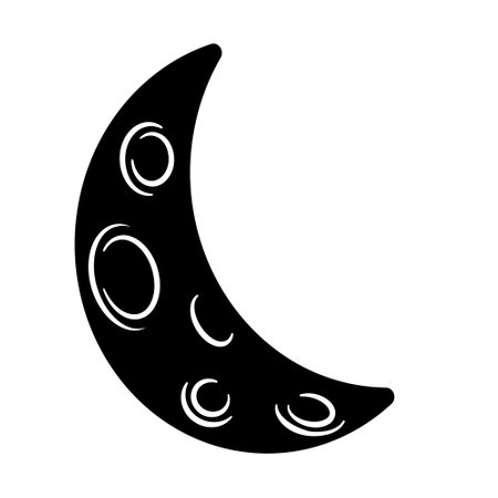 moon night symbol isolated icon vector illustration graphic design in black and whiteのイラスト素材