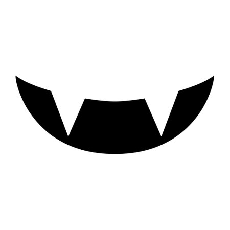 Smile icon vector. Evil smile illustration sign. Smile for pumpkin symbol or logo.のイラスト素材