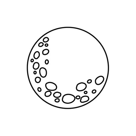 Moon icon. Simple illustration of moon vector icon for web design isolated on white backgroundのイラスト素材