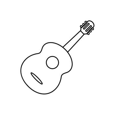 Guitar icon. Simple illustration of guitar vector icon for webのイラスト素材