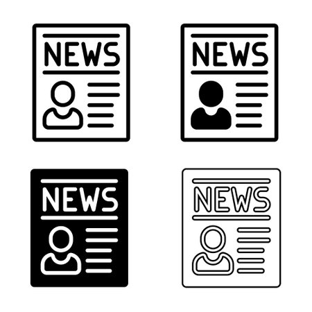 Newspaper icon set. News icon vector. Newspaper vector iconのイラスト素材