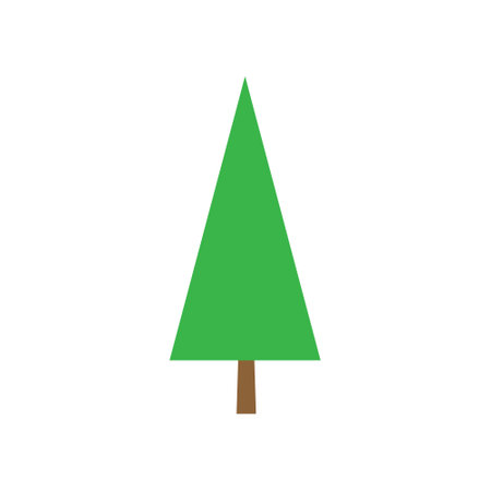 Pine tree flat icon isolated on white background for web and mobile app designのイラスト素材