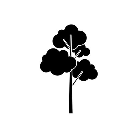 silhouette of tree plant ecology isolated icon vector illustration designiconのイラスト素材