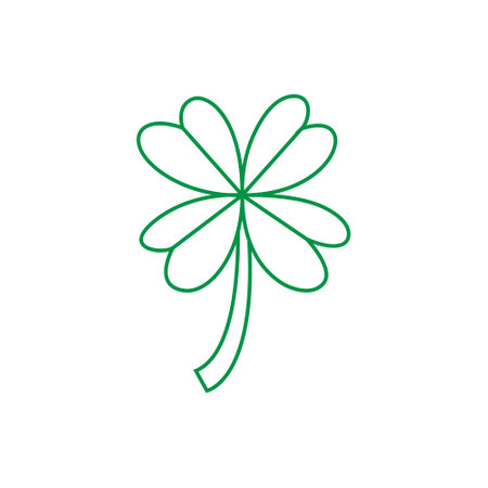 clover leafs plant icon vector illustration design green and whiteのイラスト素材