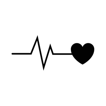 Heartbeat icon on white background. Flat style. Vector illustration.のイラスト素材