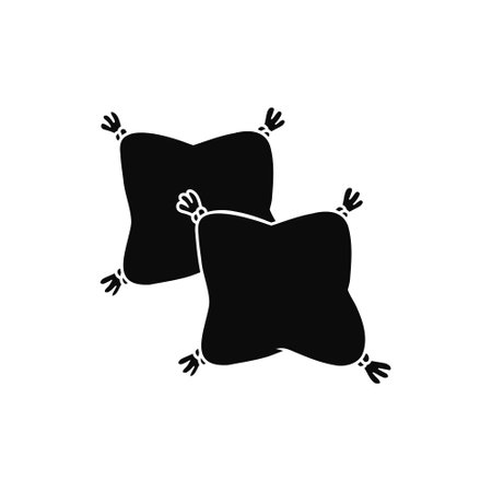 silhouette of three pillows decoration isolated icon vector illustration designのイラスト素材
