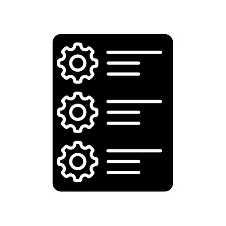 Technical documentation black icon, concept illustration, glyph symbol, vector flat sign.のイラスト素材