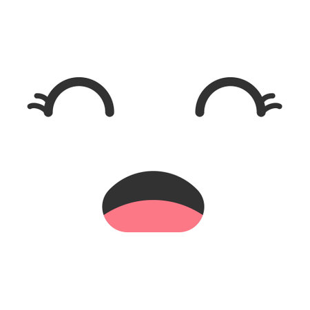 Cute kawaii face emoticon. Emoticon vector illustrationのイラスト素材