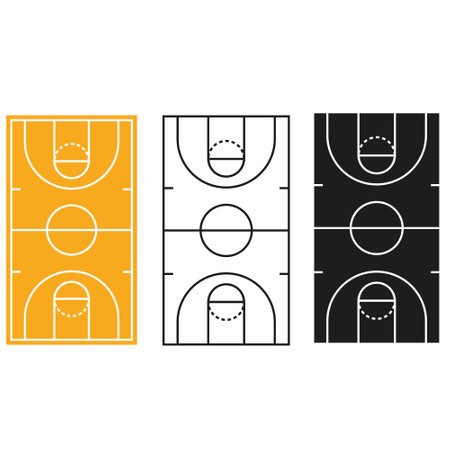 Basketball court icon. Simple illustration of basketball court vector icon for webのイラスト素材