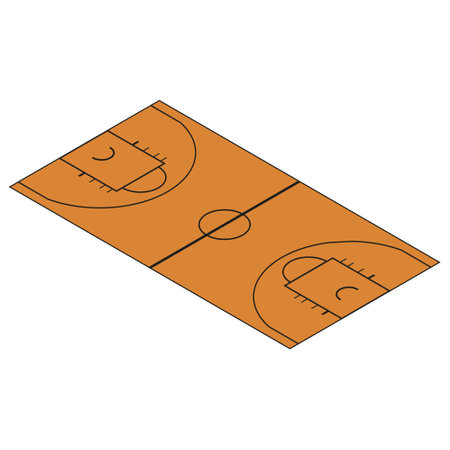 basketball court icon image vector illustration design orange color sketch doodleのイラスト素材