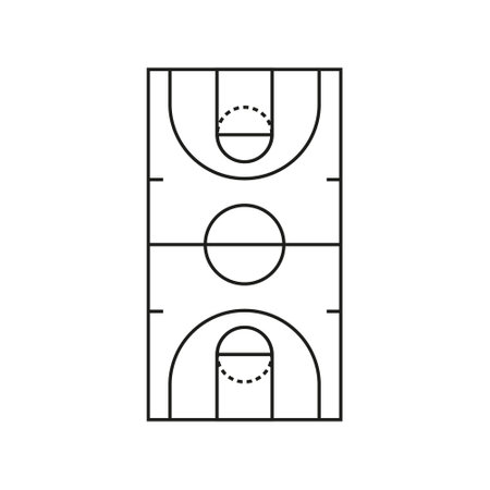 Basketball court icon. Outline illustration of basketball court vector icon for web design isolated on white backgroundのイラスト素材