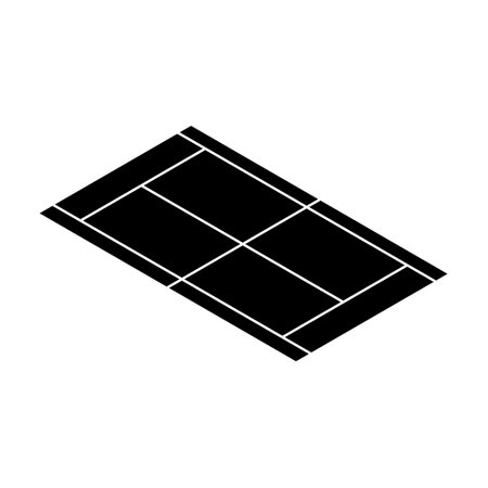 court tennis sport icon vector illustration design graphic silhouette black and whiteのイラスト素材