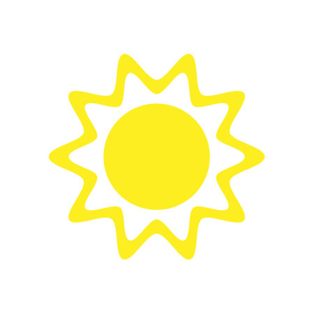 Sun icon vector isolated on white background for your web and mobile app design, Sun logo conceptのイラスト素材