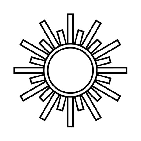 sun light icon over white background, line style, vector illustration.のイラスト素材