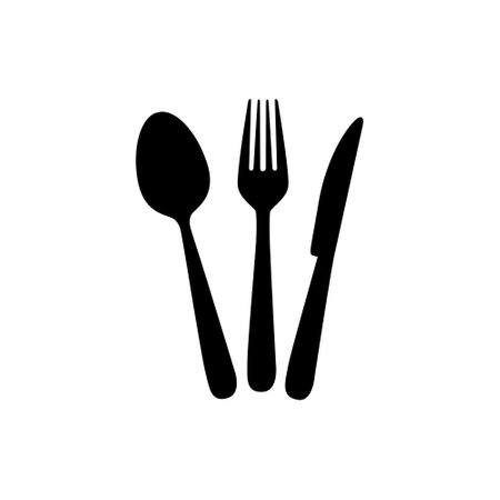 Spoon and fork icon. Cutlery symbol. Vector illustration.のイラスト素材