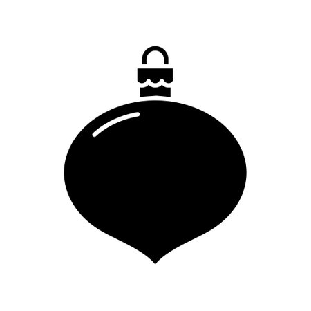 Christmas ball black icon, concept illustration, vector flat symbol, glyph sign.のイラスト素材