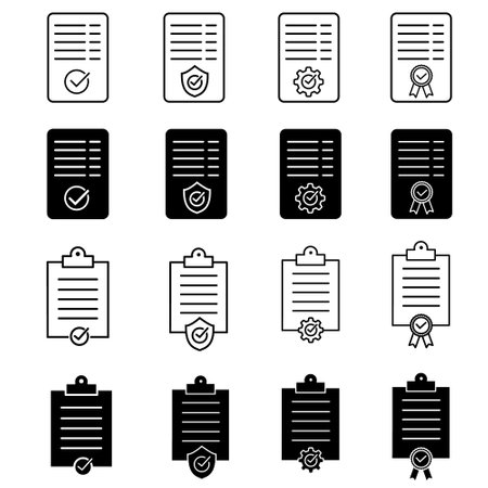 Document icon set in thin line style for web design and mobile appsのイラスト素材