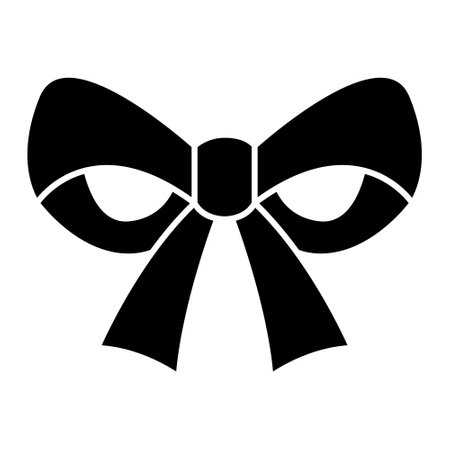 silhouette of ribbon bow decorative isolated icon design vector illustration designのイラスト素材