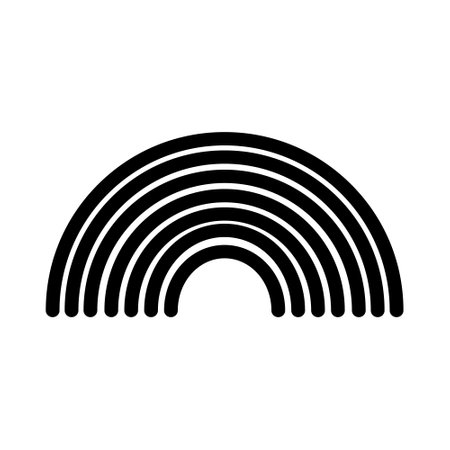 Rainbow icon. Simple illustration of rainbow vector icon for web design isolated on white backgroundのイラスト素材