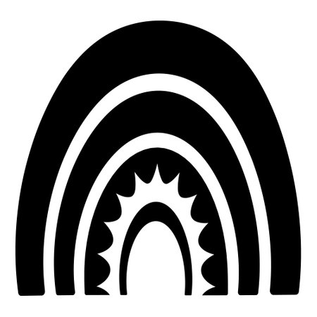 Cute rainbow icon. Simple illustration of cute rainbow vector icon for webのイラスト素材