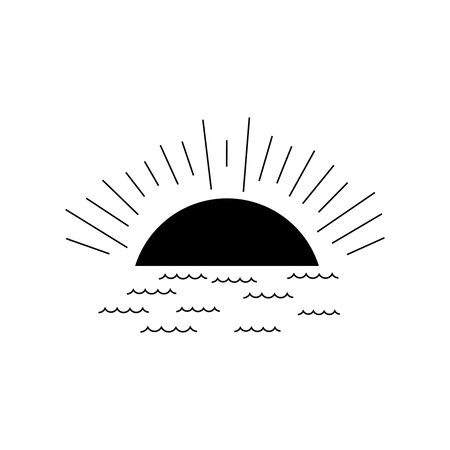 Sunset icon isolated on white background. Vector Illustration EPS10のイラスト素材