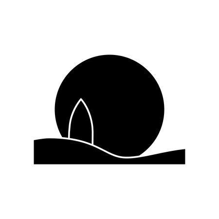 silhouette of planet earth with fire isolated icon vector illustration designのイラスト素材