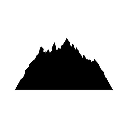 Mountains icon. Flat style black on white background. Vector illustration.のイラスト素材