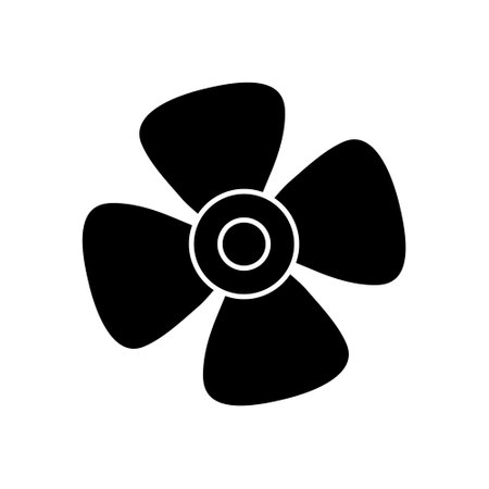Silhouette of fan with propeller isolated icon vector illustration designのイラスト素材