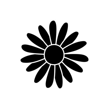 Beautiful flower garden nature icon vector illustration design graphic silhouette white backgroundのイラスト素材