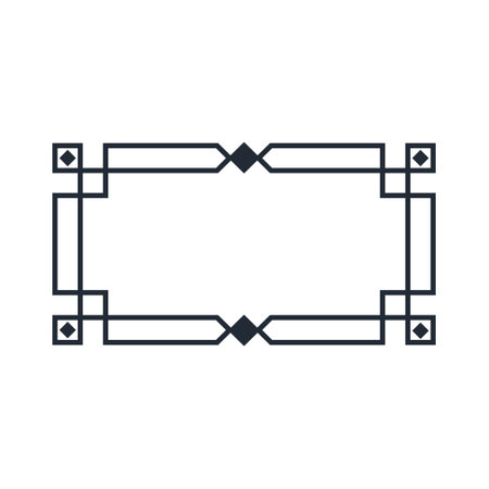 decorative frame line style icon designation element decoration vintage retro art deco and invitation theme Vector illustrationのイラスト素材