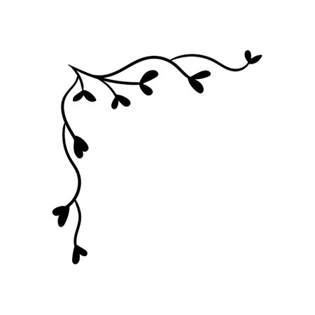 floral branch with leaves icon over white background, line style, vector illustrationのイラスト素材