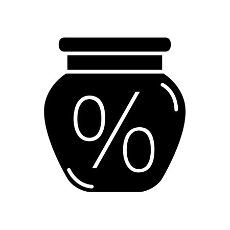 Glass jar black icon, concept illustration, vector flat symbol, glyph sign.のイラスト素材