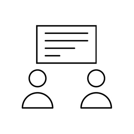 Teamwork concept, meeting icon over white background, line style, vector illustrationのイラスト素材