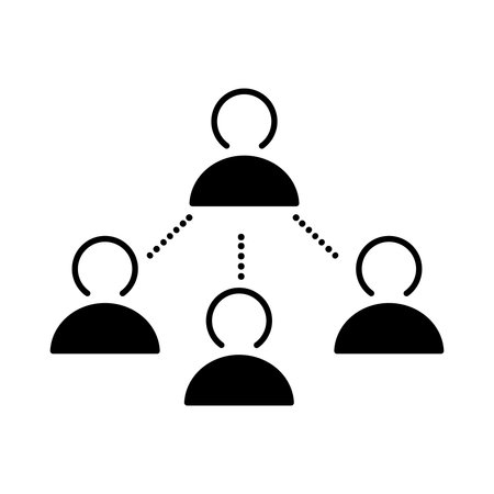 Teamwork black icon, concept illustration, vector flat symbol, glyph sign.のイラスト素材