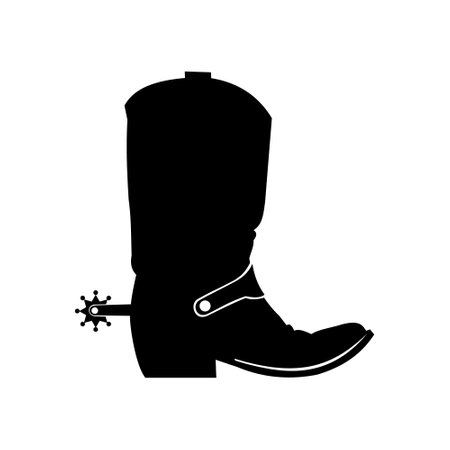 Cowboy boot silhouette isolated on white background. Cowboy boot icon. Cowboy boot vector iconのイラスト素材