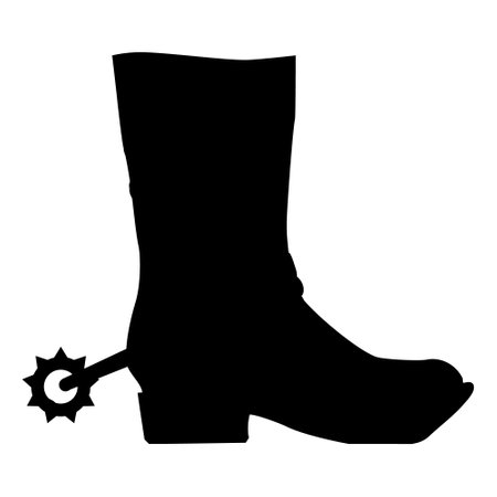 Cowboy boot silhouette with wrench and spanner. Vector illustration.のイラスト素材