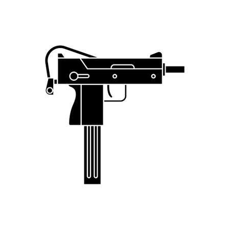 Silhouette of a gun weapon on white background vector illustration designのイラスト素材