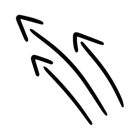 Arrow icon vector. A thin line sign. Isolated contour symbol illustrationのイラスト素材