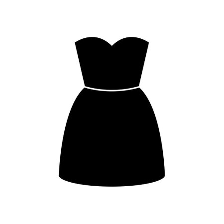 Dress icon over white background, silhouette style concept, vector illustration designのイラスト素材