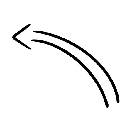 Arrow icon vector. A thin line sign. Isolated contour symbol illustrationのイラスト素材
