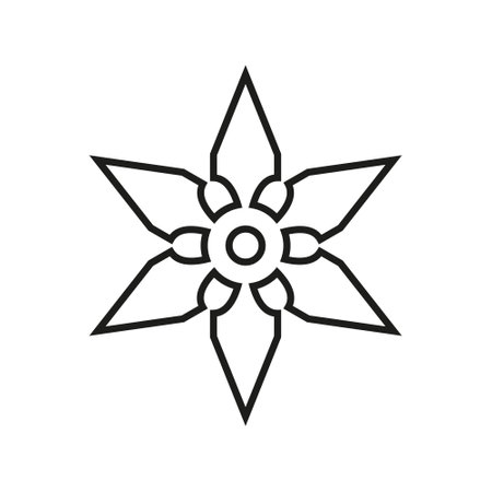 Shuriken icon vector. Ninja illustration sign. Throwing stars symbol or logo.のイラスト素材