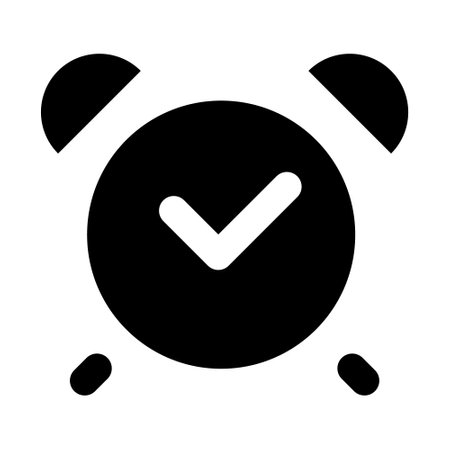 Alarm clock icon. Black and white illustration. Flat style.のイラスト素材
