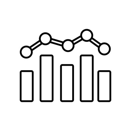statistics bars icon over white background, line style, vector illustrationのイラスト素材