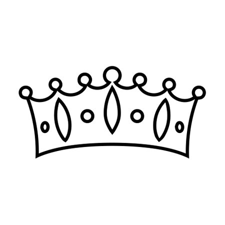 crown icon over white background, line style concept, vector illustrationのイラスト素材