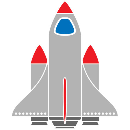 Rocket flat icon. Vector colorful illustration. Isolated on a white background.のイラスト素材