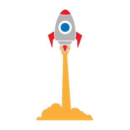 Rocket icon. Space futuristic cosmos and cosmos theme. Isolated design. Vector illustrationのイラスト素材