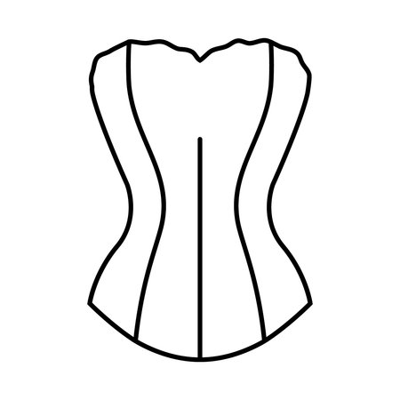 corset icon over white background, line and fill style, vector illustrationのイラスト素材